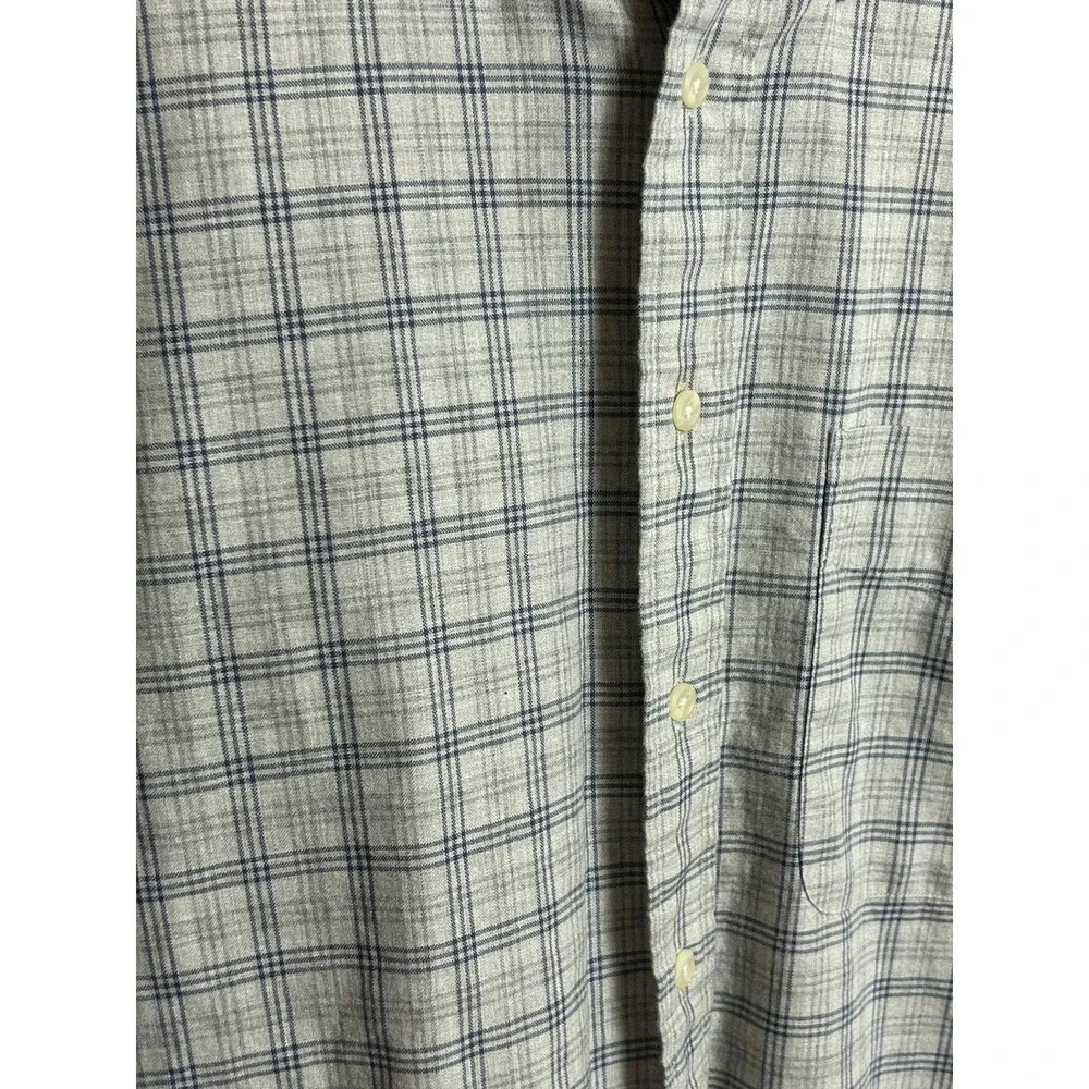 Gant New Haven Oxford Shirt Mens 3XLT Grey Blue Plaid Long Sleeve‎ Button Down